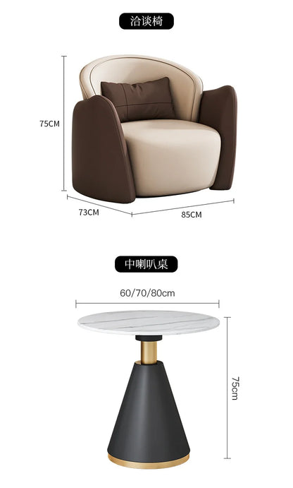 Italian Light Luxury Negotiation Sofa Hotel Lobby Meeting Area Tables And Chairs Sales Office Business Reception Sofa