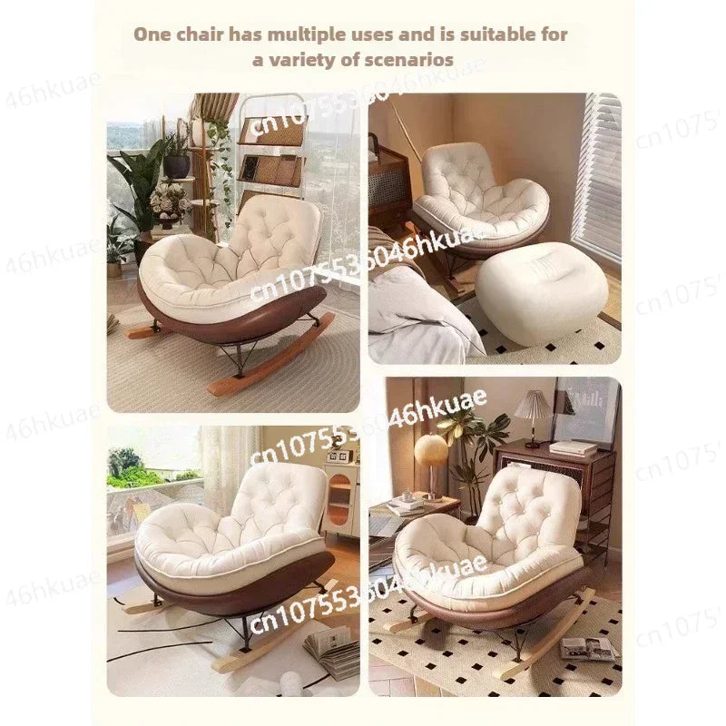 Lazy Sofa Rocking Chair Reclining Sleepable Bedroom Single Recliner Home Balcony Leisure Chair Tatami Seat  Floor Chair