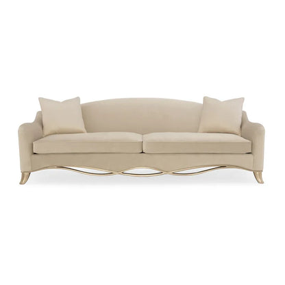 American modern simple living room solid wood fabric sofa French champagne gold combination full set of furniture