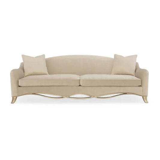 American modern simple living room solid wood fabric sofa French champagne gold combination full set of furniture
