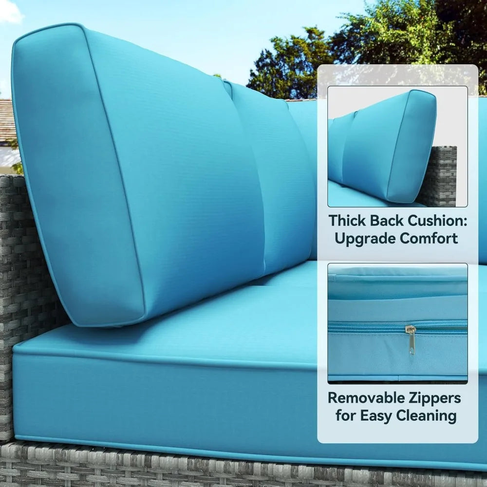 weather-resistant cushions for wicker sectional patio furniture sets