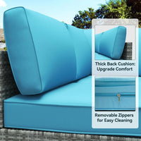 weather-resistant cushions for wicker sectional patio furniture sets