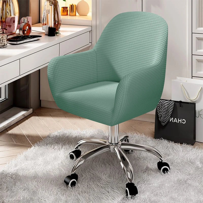 Solid Elastic Rotating Chair Cover Dining Room Spandex High Sloping Armchair Covers Office Chair Slipcover Coffee Bar Make Up