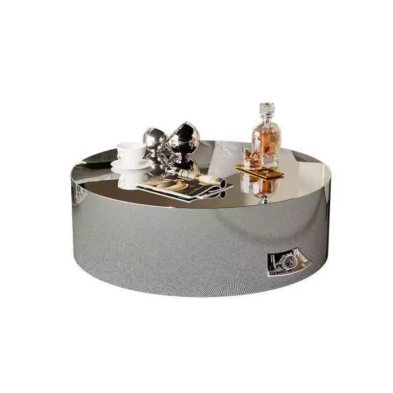 Creative special-shaped stainless steel light luxury mirror modern living room simple tea table coffee irregular table