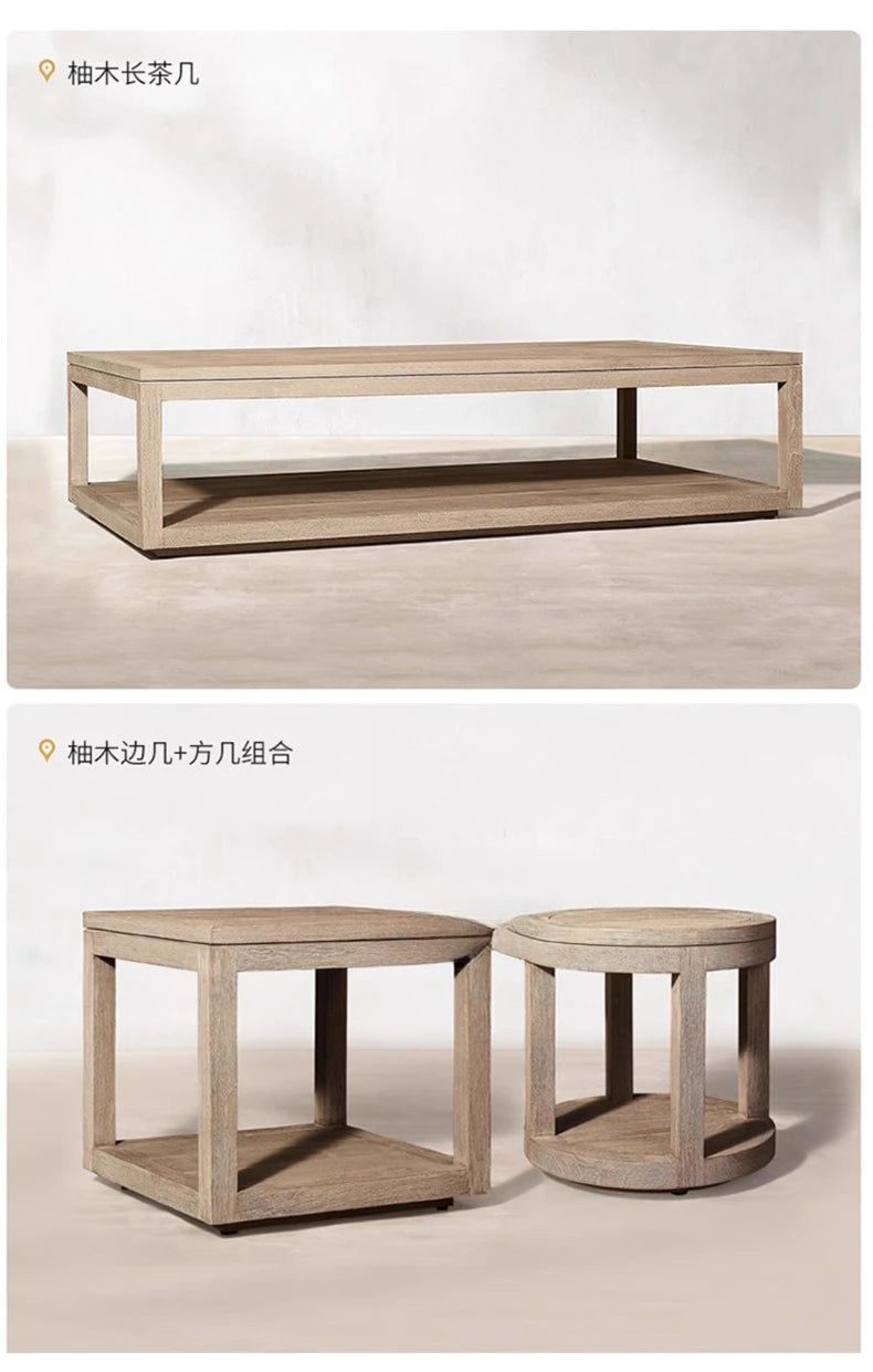 Outdoor villa courtyard sofa high-end teak sofa furniture combination hotel homestay waterproof