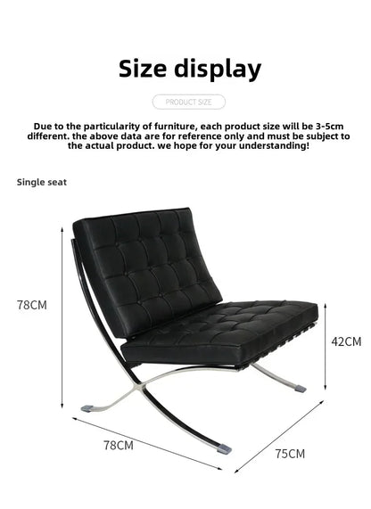 Nordic Single Barcelona Designer Star Same Leisure Simple High-end Luxury Leisure Chair Recliner Chair Modern Single Sofa Chair