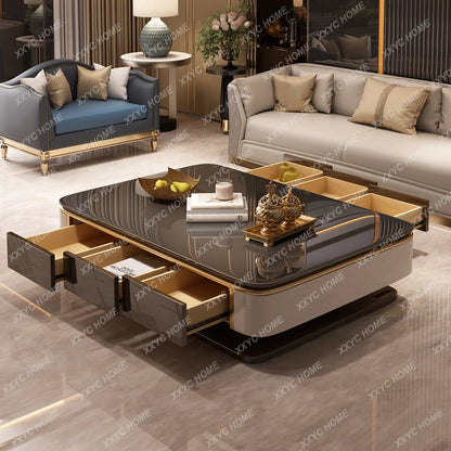 Light luxury large coffee table microcrystalline stone modern living room marble coffee table