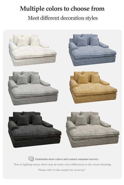 Vacuum Compressed White Plush Cloud Sofa Foldable Oversized Couch Soft Living Room Furniture Space-Saving Leisure Seat