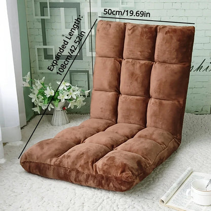 Ergonomic Adjustable Floor Chair with Metal Frame, 5-Position Folding Lazy Sofa, Upholstered Gaming Lounge Chair for Home Office