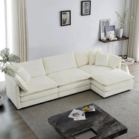 #For L-Shaped Modular Sectional Sofa, 3-Seater Comfy Cloud Couch with Ottoman/Chaise & 5 Pillows for Living Room Bedroom&