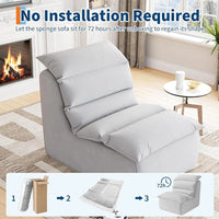 Bean Bag Chair for Adults, Lazy Floor Sofa with High-Resilience Foam, Non-Slip Base, Fireside Chair for Reading Gaming Living Ro