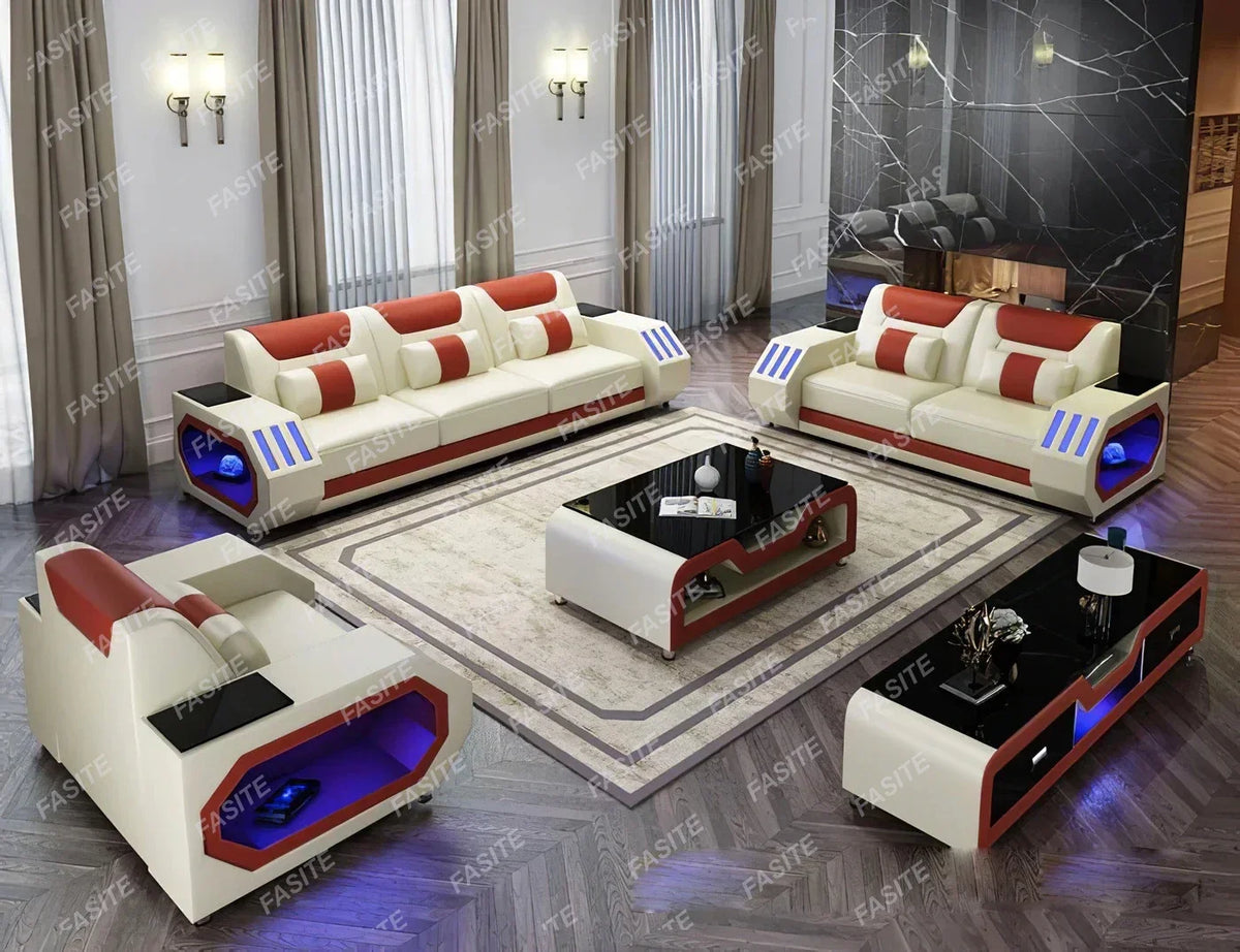 Internet celebrity modern multi-functional led living room comfortable living room reclining sofa