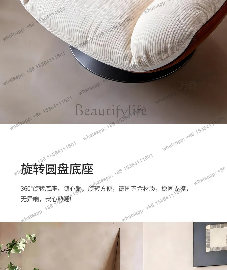yj9 Medieval sofa chair living room balcony household light luxury high-end nest chair fabric single rotation
