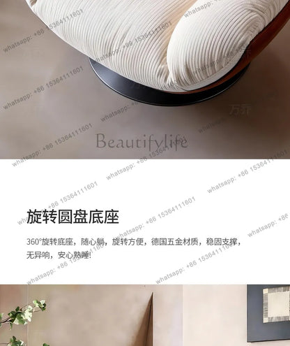 yj9 Medieval sofa chair living room balcony household light luxury high-end nest chair fabric single rotation