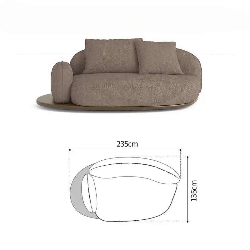 Living Room Coffee Table Designer Creative Three-person Log Style Furniture Modern Simple Modern Morocco Fabric Sectional Sofas
