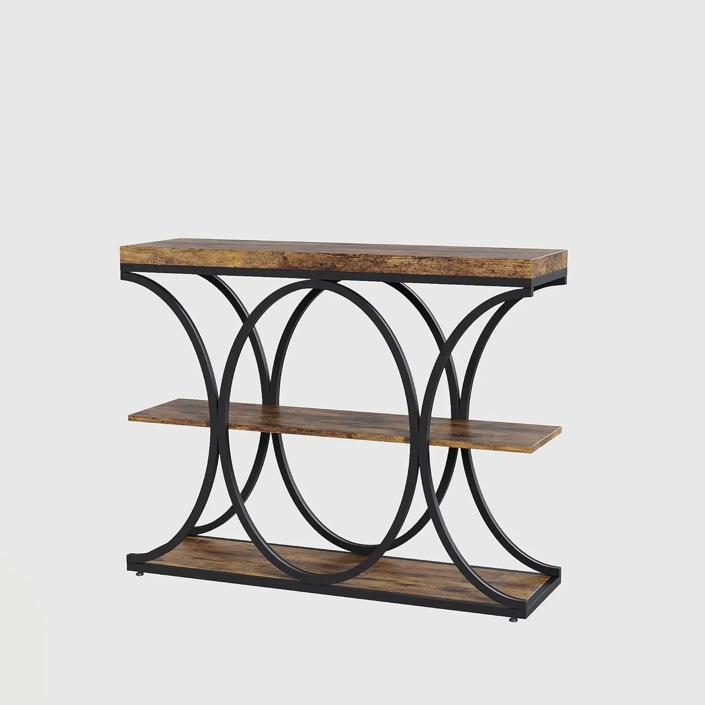 39" Narrow Console Tables for Entryway, Industrial 3-Tier Sofa Table with Metal Frame and Storage Shelves for Living Room,Foyer