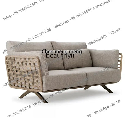New arrive Nordic outdoor sofa rainproof rattan cafe courtyard hotel garden leisure card seat combination420