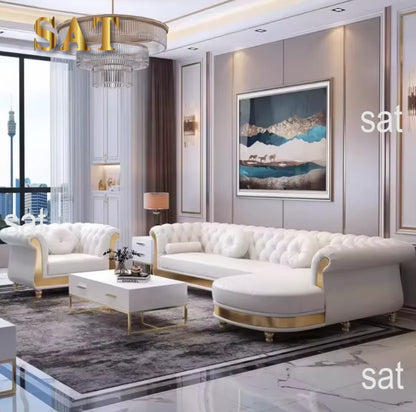 #*s for Medieval Style Upholstered Sponge Filled Modular Sectional Sofa L-Shape Living Room Bed with Wood Legs Home Decor