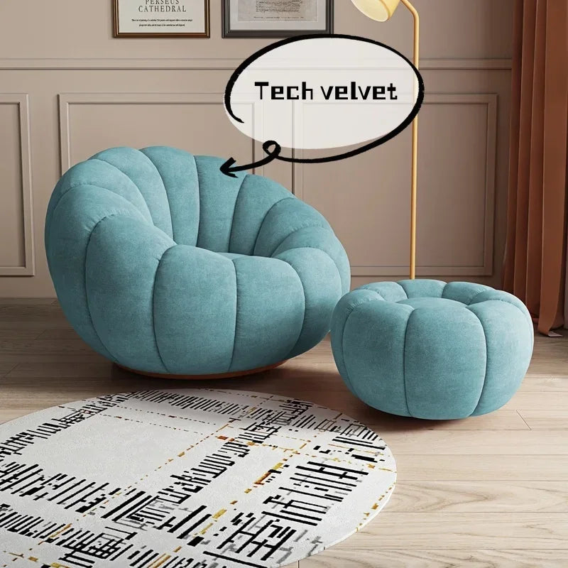 Modern Living Room Sofa Lambswool Pumpkin Sofa Chair Creative Home Balcony Swivel Lounge Chair Fitting Room Bedroom Single Sofas