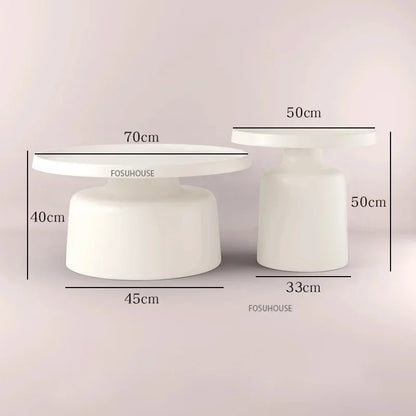 Modern Small Apartment Living Room Table Simple Iron Coffee Tables Creative Bedroom Bedside Table Round Tea Table Combination T