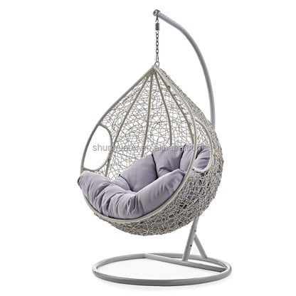 Modern Style Rattan Hanging Patio Metal Stand Swing Chair Hot Sale Furniture for Bedroom Indoor & Outdoor Use Furniture