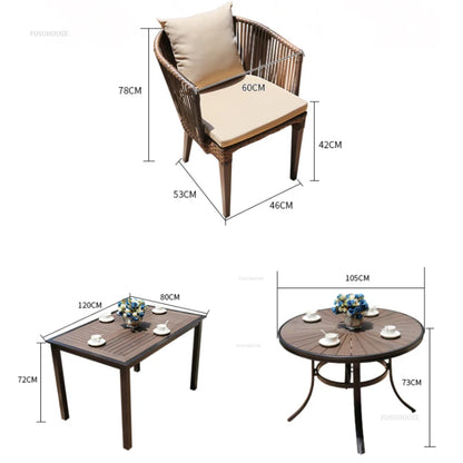 Nordic Outdoor Balcony Leisure Rattan Table and Chair Garden Furniture Sets Rattan Garden Table and Chair Outdoor Furniture Sets