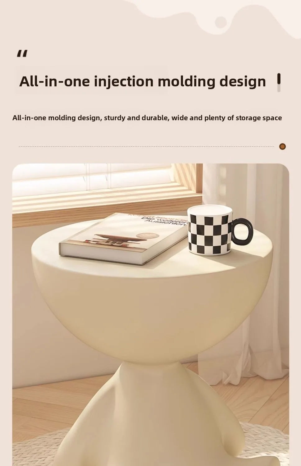 Modern Side Table - Multifunctional Corner End Table, Small Coffee Table for Living Room/Bedroom, Unique Design Nightstand