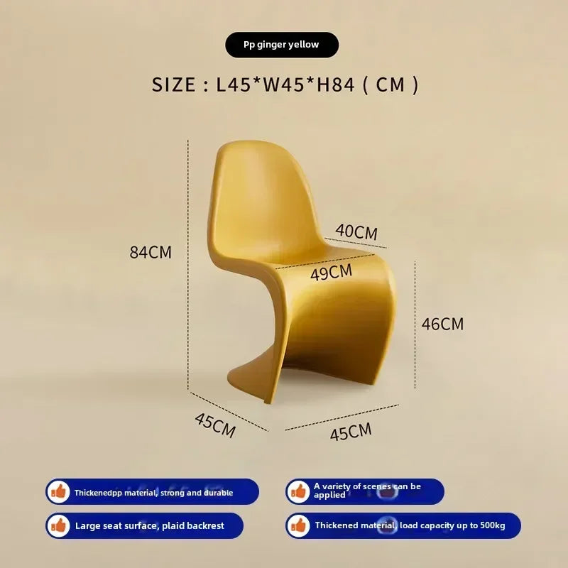 Dining chair transparent plastic chair Nordic home simple modern back chair makeup stool