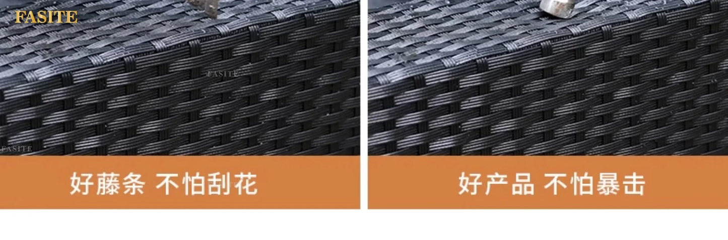 Outdoor rattan sofa combination U-shaped corner courtyard garden balcony hotel
