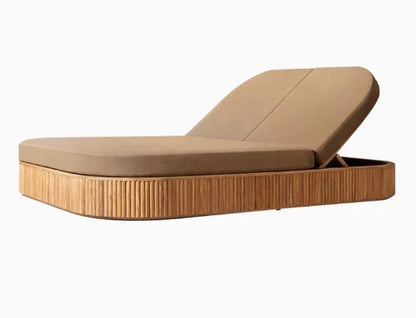 nvModern Simple Courtyard Villa Garden Outdoor Waterproof Sunscreen Anticorrosive Durable Teak Sofa Outdoor Furniture&