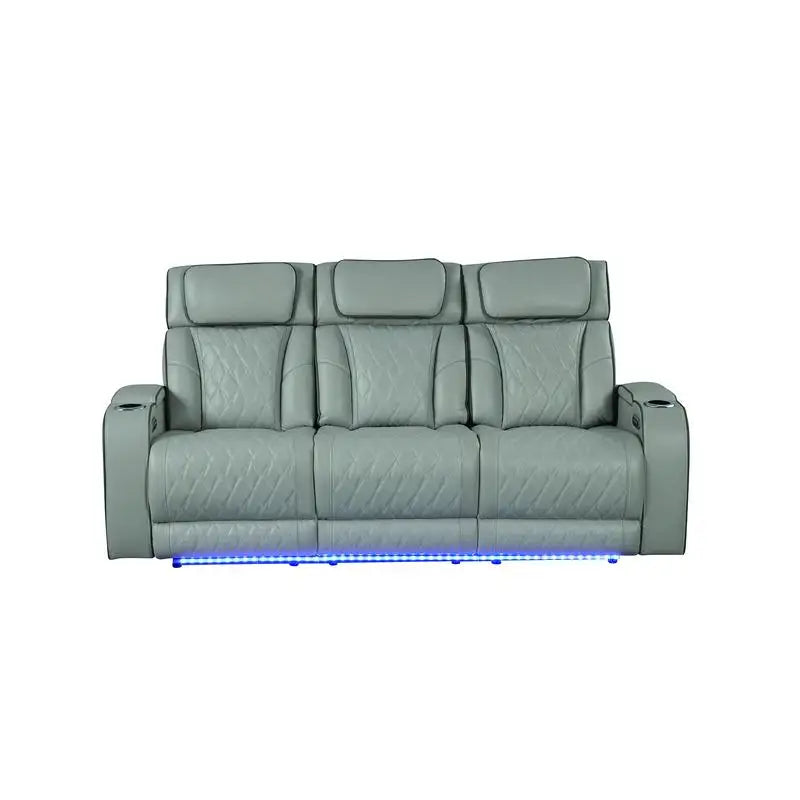 Modern Style Upholstery Recliner 3PC Living Room Set, Wood Frame, Massage Function Included, Gray Color, NJ Inventory