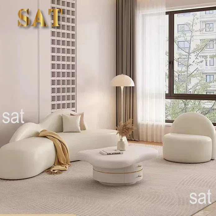 m Living Room Italy Sofa Set Customize Lambwool Leather Fabric Modular Sofa Set Modern Modern Leather Lounge Curved Sofa l