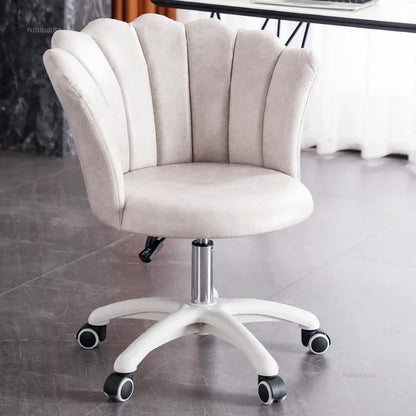 Rotatable Velvet Office Chair for Company Modern Soft Backrest Chair with Wheels Simple Creative Office Chairs for E-sports Room