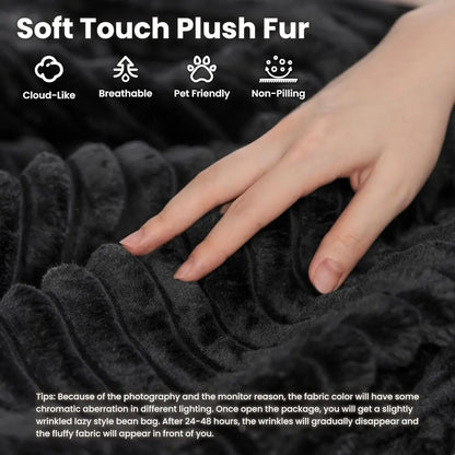 67 Indoor Chaise Lounge Chair, Oversized Plush Sofa Bed, Sleeper Couch for Reading, Cloud Sofas for Living Room, Black