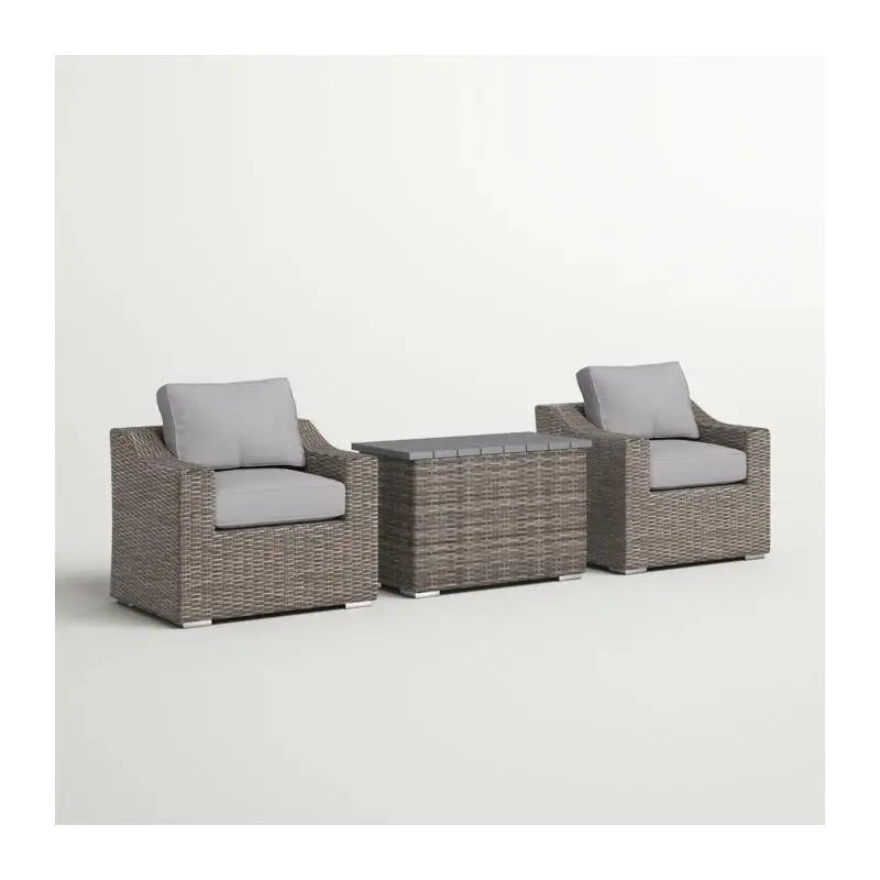 Cozy 2-Person Rattan Wicker Seating Group with Plush Cushions for Outdoor Gatherings - Fully Assembled Patio Furniture Set