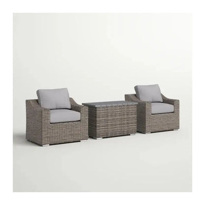 Cozy 2-Person Rattan Wicker Seating Group with Plush Cushions for Outdoor Gatherings - Fully Assembled Patio Furniture Set