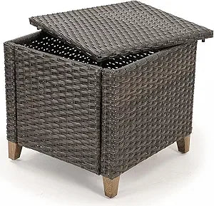 Outdoor Furniture, Patio Wicker Sectional Sofa Modular Furniture Set Single Sofa with Thick Cushions for Deck Porch Poolside Ga