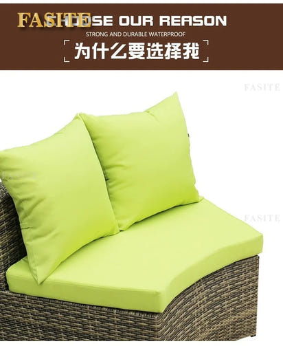 Outdoor round rattan sofa combination garden courtyard
