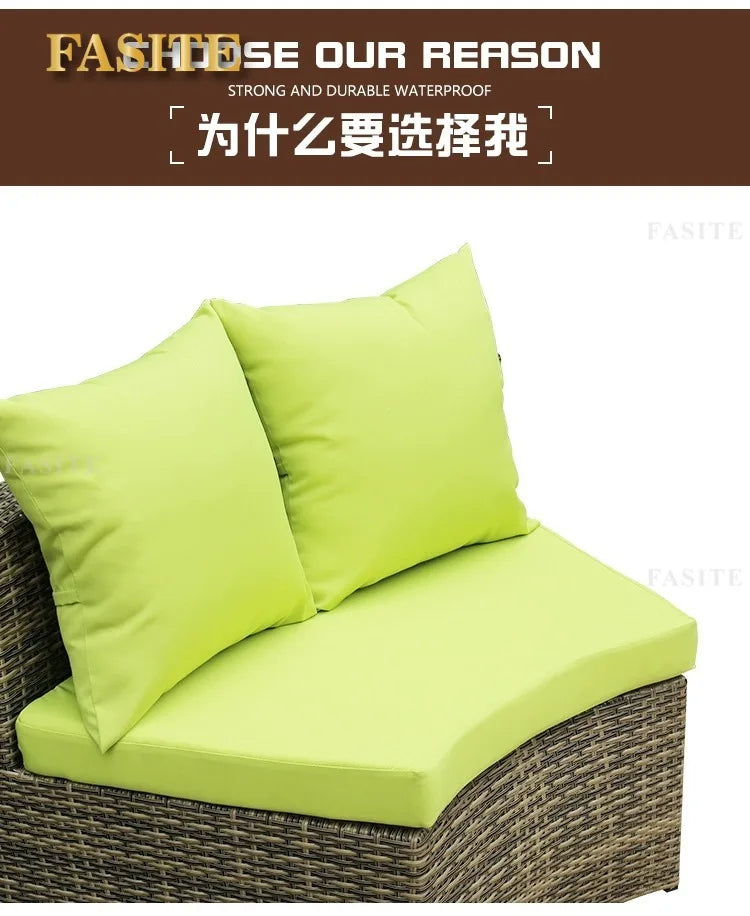 Outdoor round rattan sofa combination garden courtyard