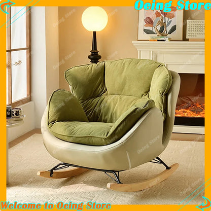 Ergonomic Green Rocking Chairs Living Room Modern Home Furniture Comfortable Meditation Relaxation Muebles Para El Hogar"