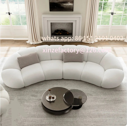 Customizable winter vintage butterscotch style sofa curved petal sofa Italian light luxury living room