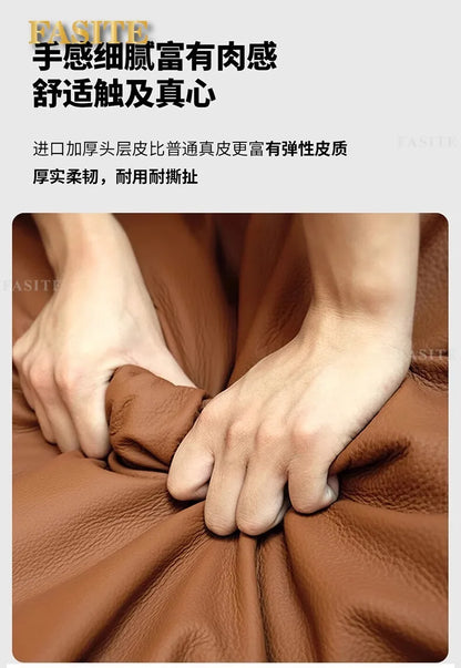 Leather sofa, electric living room, home theater sofa, modern function, adjustable leg support, one layer cowhide sofa