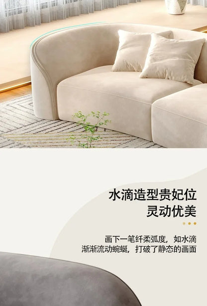 New arrive Cream Floor Living Room Sofas Curved Lounge Ergonomics Women Living Room Sofas White Minimalist Muebles Postmodern Fu