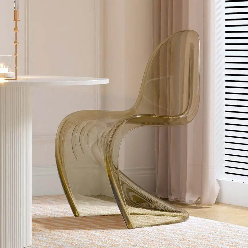 Acrylic transparent chair simple home light luxury high-end dining table makeup Pan Dong