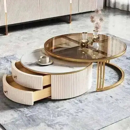 Effect Nordic Marble Luxury Side Coffee Tables Mesa Living Table Room Korea Glass Beautiful Cute De Centro De Sala Furniture