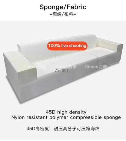 Compression sofa, rabbit plush thick striped extra wide sitting deep Shar Pei dog large plush sofa