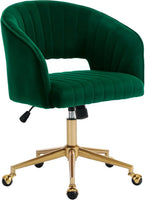 High quality  Home Office Chair Swivel Velvet Desk Chair Accent Armchair Upholstered Modern Tufted Chairs with Gold Base for Gir