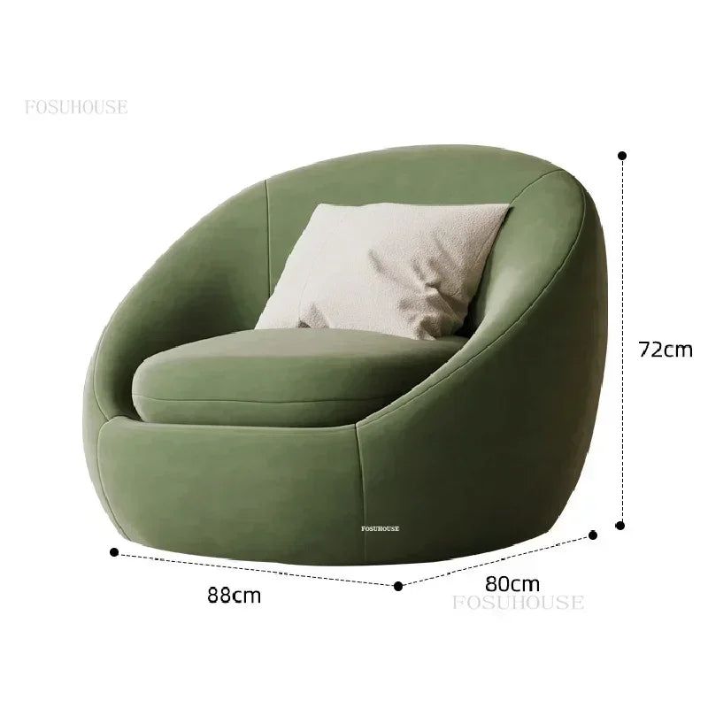 Simple Fabric Living Room Chairs Minimalist Nordic Creative Beauty Salon Lounge Chair Table Home Single Lazy Sofa Backrest Chair
