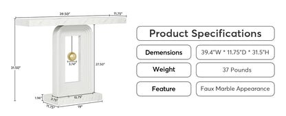 Tribesigns Modern Console Table, 40 Inches Narrow Sofa Entryway Table with Pendulum Shape Base, Contemporary Wood Accent Table