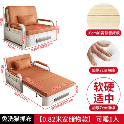 Sofa bed folding dual-purpose small apartment 2024 Internet celebrity new living room 1.2 multi-function single and double retra